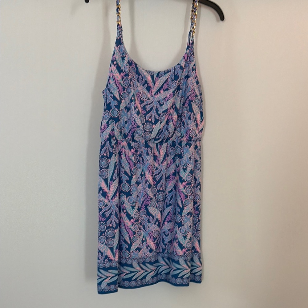 Blue & Pink Printed Summer Dress